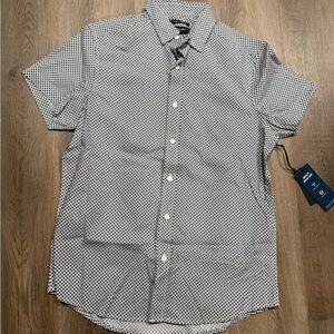 Kenneth Cole Black and White Geometric Shirt